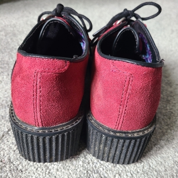 VINTAGE Maroon Red Suede Skechers Creeper Platform Shoes Size 6.5 - Picture 5 of 13